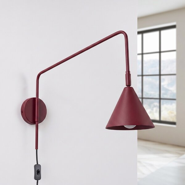 Sollux Lighting Nástěnné svítidlo NOX bordó do zásuvky