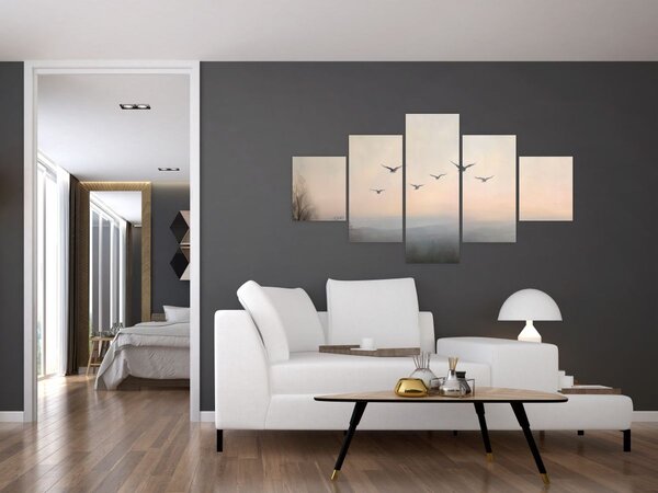 Obraz - Hejno ptáků (125x70 cm)