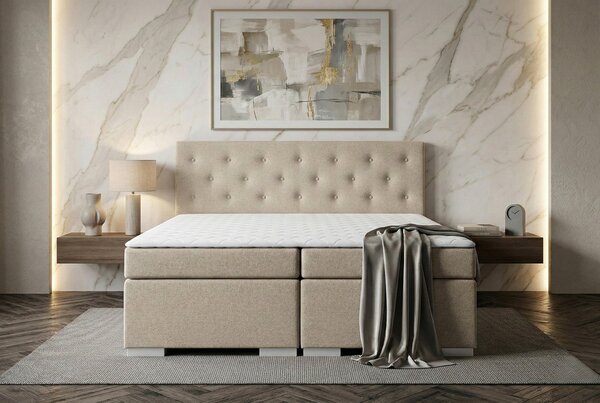 POSTEL BOXSPRING, 180/200 cm, béžová MID.YOU - Manželské postele, Online Only