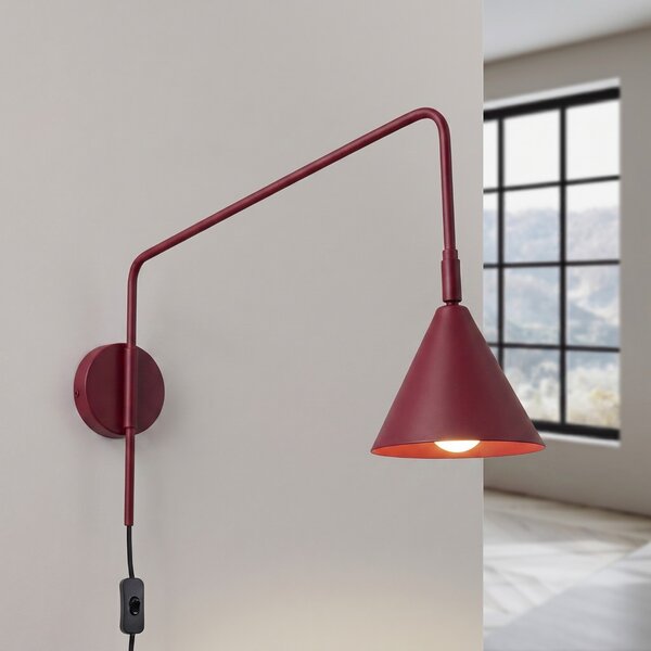 Sollux Lighting Nástěnné svítidlo NOX bordó do zásuvky