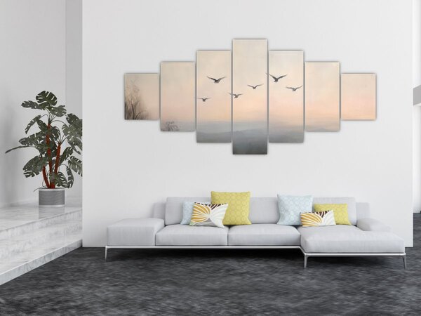 Obraz - Hejno ptáků (210x100 cm)