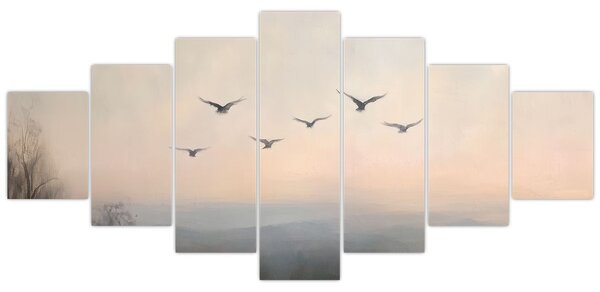 Obraz - Hejno ptáků (210x100 cm)
