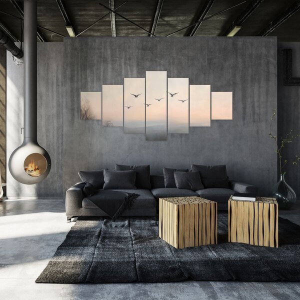 Obraz - Hejno ptáků (210x100 cm)