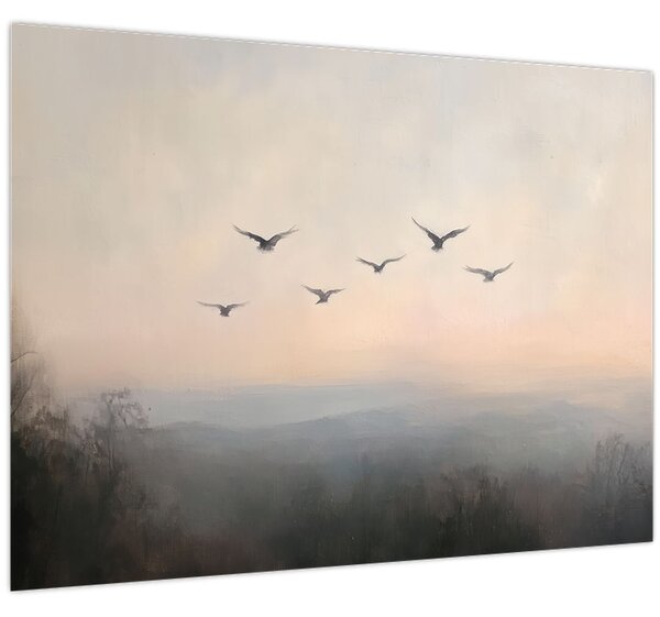 Obraz - Hejno ptáků (70x50 cm)