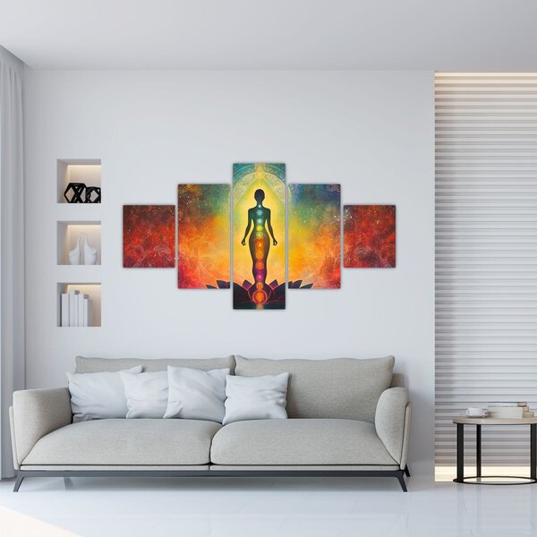 Obraz - Žena a čakry (125x70 cm)