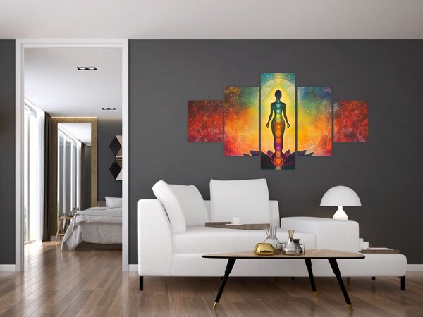 Obraz - Žena a čakry (125x70 cm)