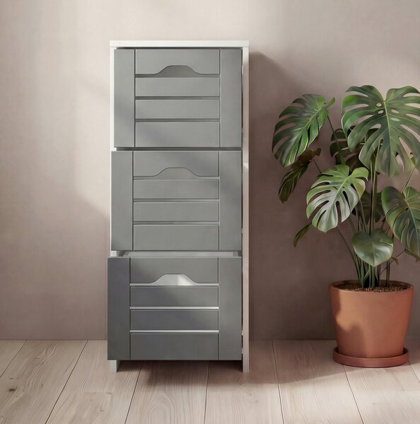 MIDI SKŘÍŇKA, antracitová, bílá, 38/76/28 cm MID.YOU - Koupelnové série, Online Only
