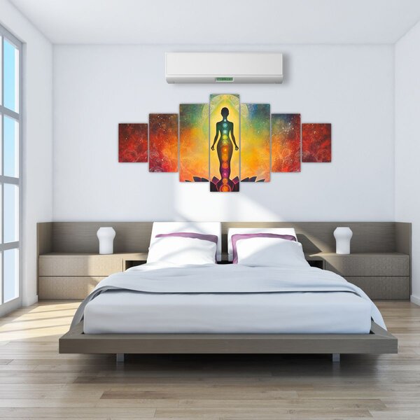 Obraz - Žena a čakry (210x100 cm)