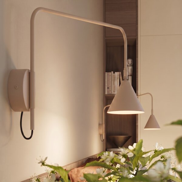 Sollux Lighting Nástěnné svítidlo NOX 1 taupe s vypínačem