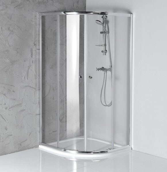 Čtvrtkruhový sprchový kout ARLETA 900x900 mm, R550, čiré sklo