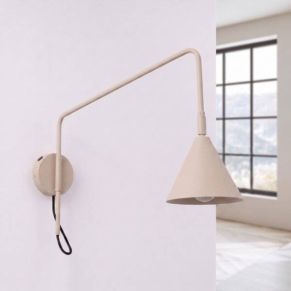 Sollux Lighting Nástěnné svítidlo NOX 1 taupe s vypínačem