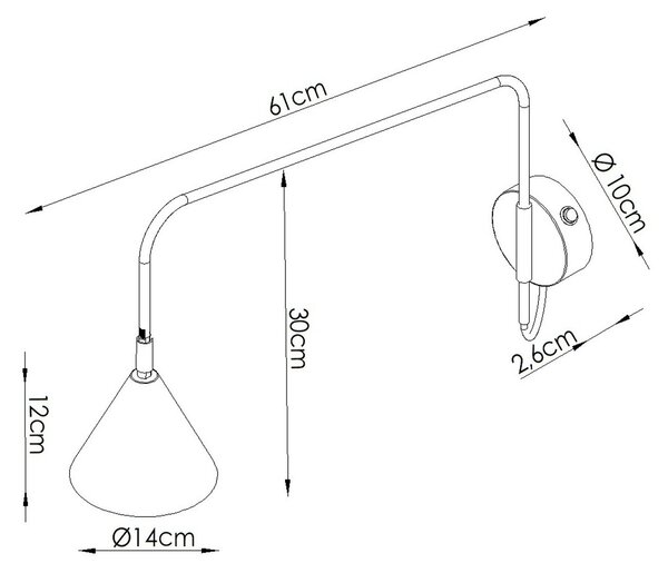 Sollux Lighting Nástěnné svítidlo NOX 1 šalvějové s vypínačem