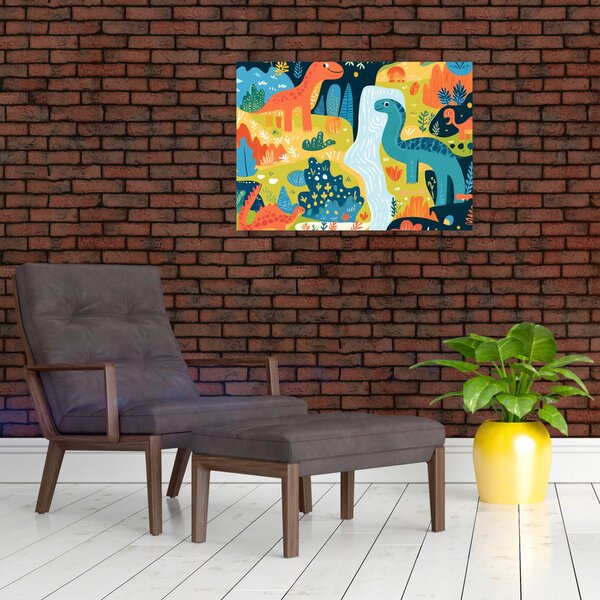 Obraz - Veselí dinosauři (70x50 cm)