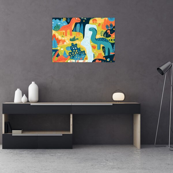 Obraz - Veselí dinosauři (70x50 cm)