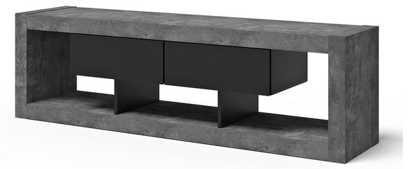 Šedo-černý TV stolek v dekoru betonu 175x52 cm Nara – TemaHome