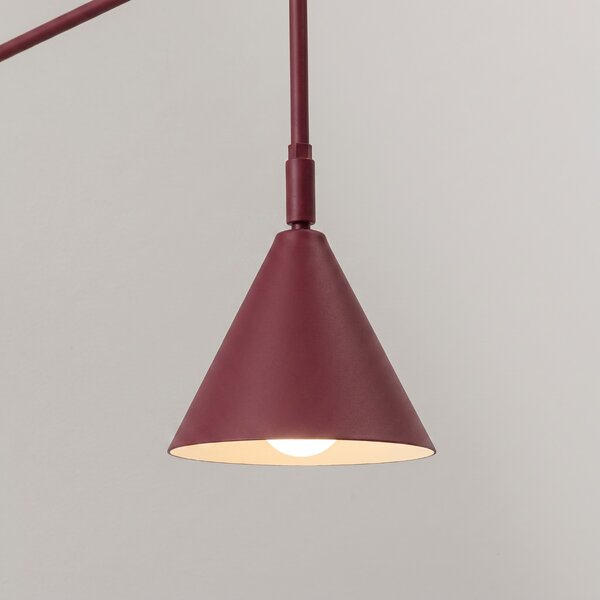 Sollux Lighting Nástěnné svítidlo NOX 1 bordó s vypínačem