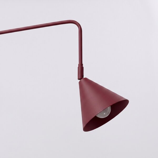 Sollux Lighting Nástěnné svítidlo NOX 1 bordó s vypínačem