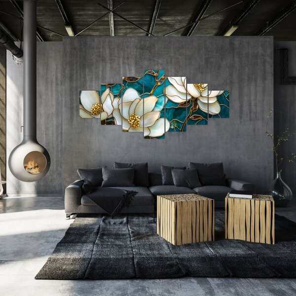Obraz - Vitráž s Magnólií (210x100 cm)