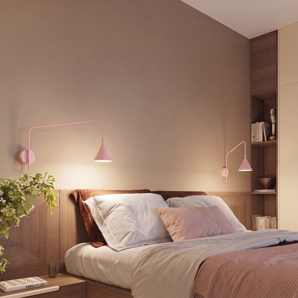 Sollux Lighting Nástěnné svítidlo NOX 1 růžové s vypínačem