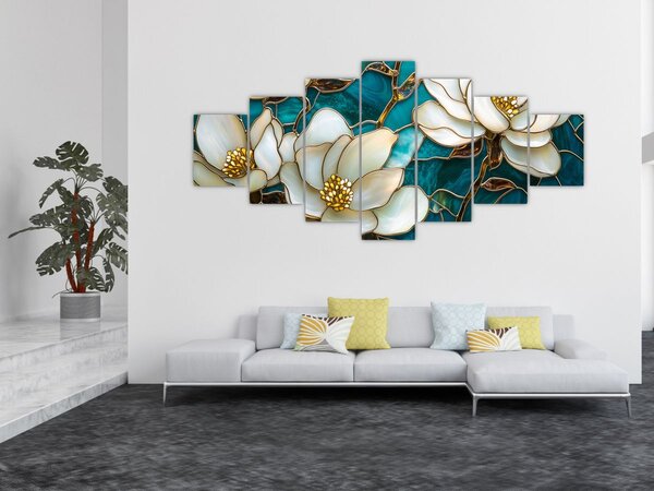 Obraz - Vitráž s Magnólií (210x100 cm)