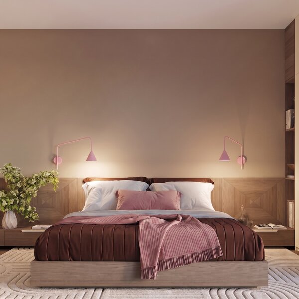 Sollux Lighting Nástěnné svítidlo NOX 1 růžové s vypínačem