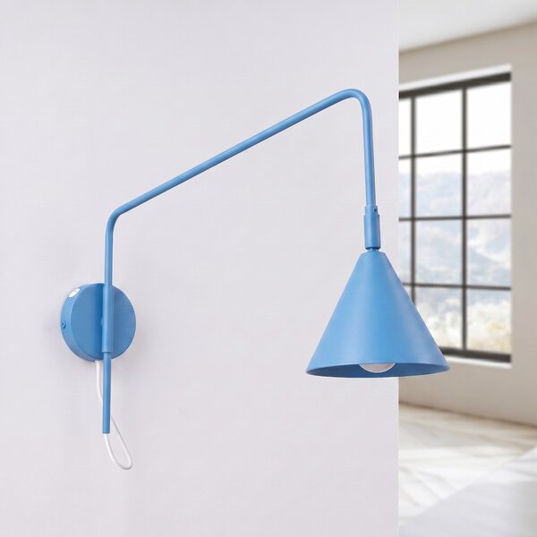 Sollux Lighting Nástěnné svítidlo NOX 1 světle modré s vypínačem