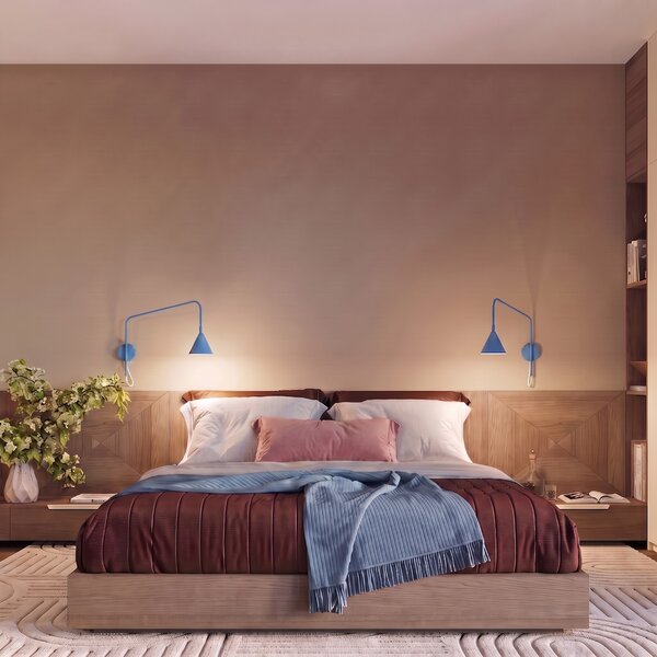 Sollux Lighting Nástěnné svítidlo NOX 1 světle modré s vypínačem