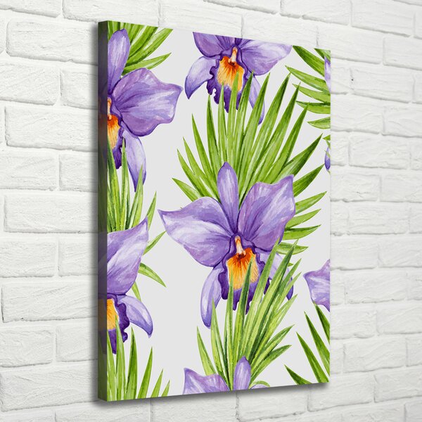Vertikální Foto obraz na plátně Orchidej a palmy ocv-104930061