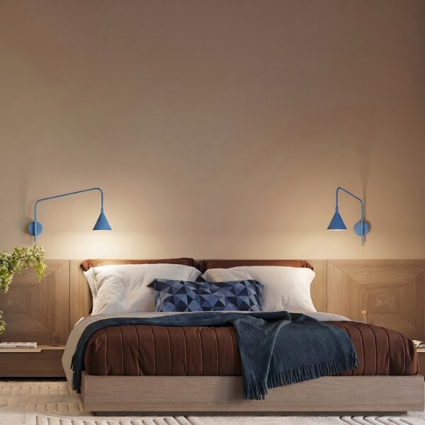 Sollux Lighting Nástěnné svítidlo NOX 1 světle modré s vypínačem