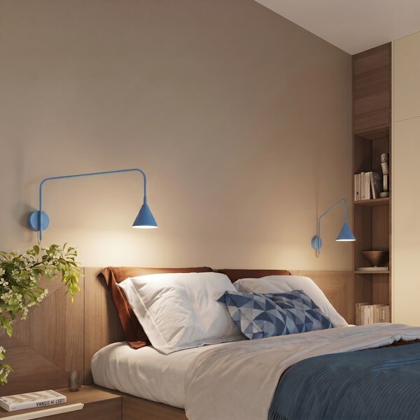 Sollux Lighting Nástěnné svítidlo NOX 1 světle modré s vypínačem