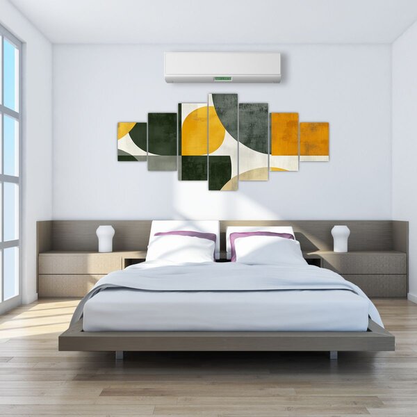 Obraz - Abstrakce v olivové barvě (210x100 cm)
