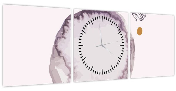 Obraz - Fialový minimalismus N⁰4 (s hodinami) (90x30 cm)