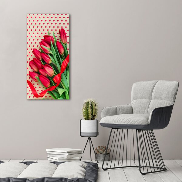 Vertikální Foto obraz na plátně Červené tulipány ocv-104956051