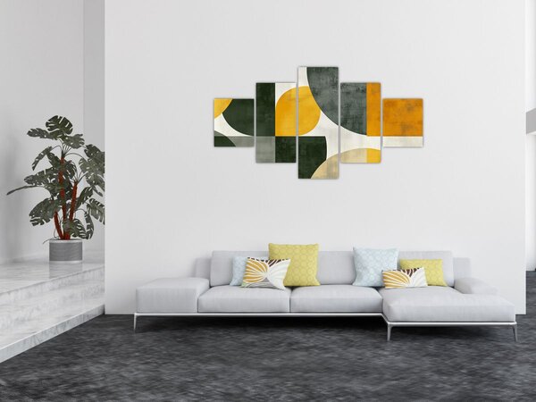 Obraz - Abstrakce v olivové barvě (125x70 cm)