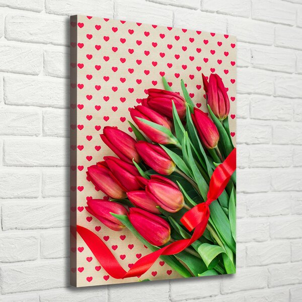 Vertikální Foto obraz na plátně Červené tulipány ocv-104956051
