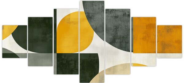 Obraz - Abstrakce v olivové barvě (210x100 cm)