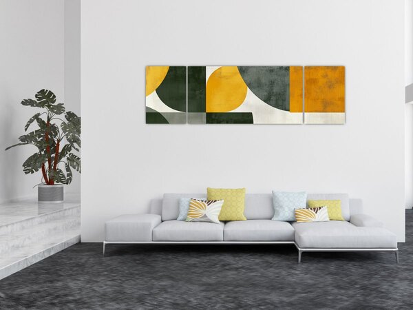 Obraz - Abstrakce v olivové barvě (170x50 cm)