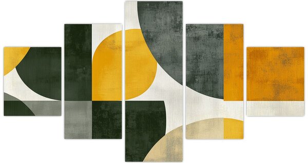Obraz - Abstrakce v olivové barvě (125x70 cm)