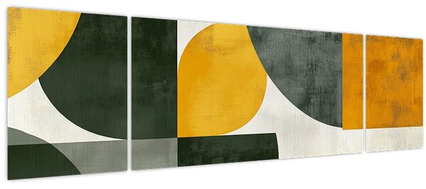 Obraz - Abstrakce v olivové barvě (170x50 cm)