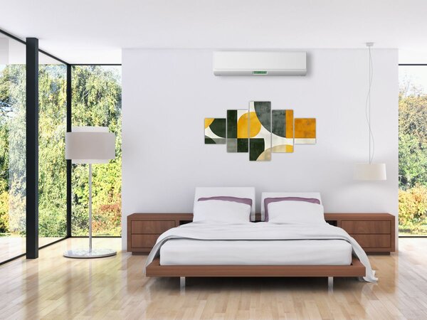 Obraz - Abstrakce v olivové barvě (125x70 cm)
