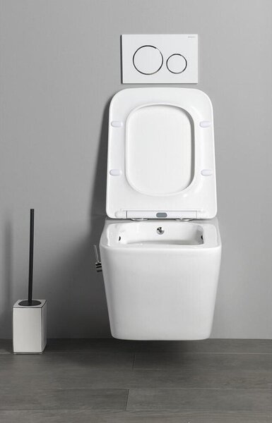 PORTO CLEANWASH závěsný klozet, bez okrajů + kohoutek, 36x52cm, bílý