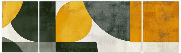 Obraz - Abstrakce v olivové barvě (170x50 cm)