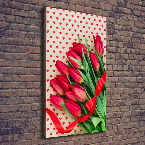 Vertikální Foto obraz na plátně Červené tulipány ocv-104956051