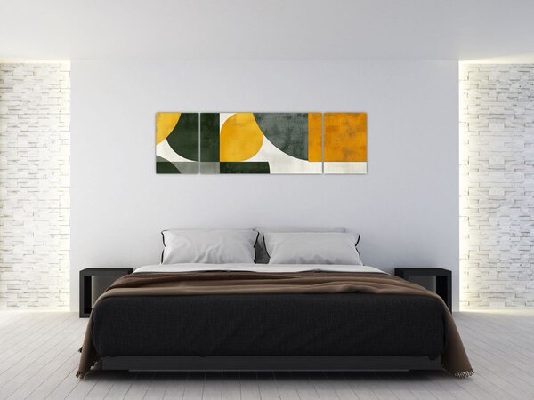 Obraz - Abstrakce v olivové barvě (170x50 cm)