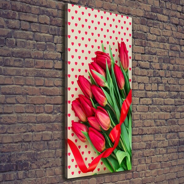 Vertikální Foto obraz na plátně Červené tulipány ocv-104956051