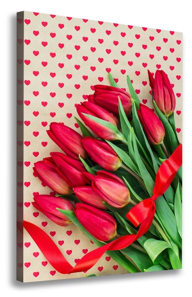 Vertikální Foto obraz na plátně Červené tulipány ocv-104956051