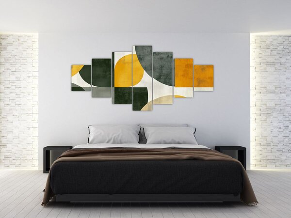 Obraz - Abstrakce v olivové barvě (210x100 cm)