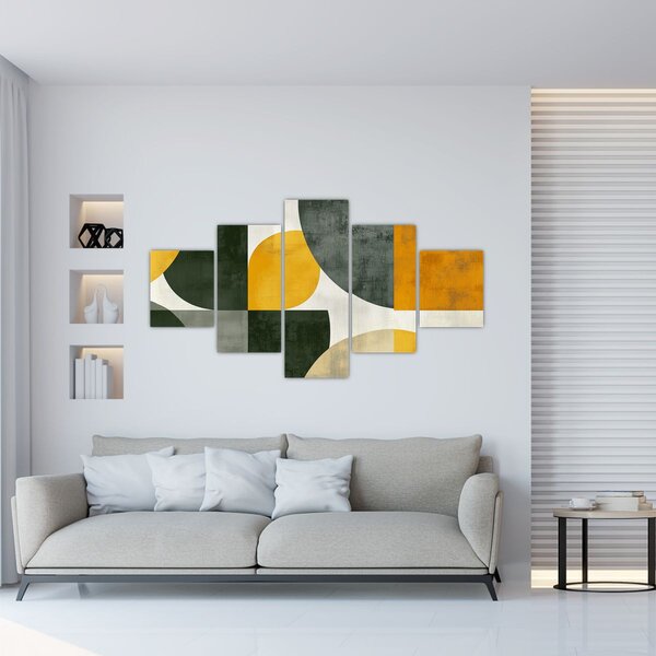 Obraz - Abstrakce v olivové barvě (125x70 cm)