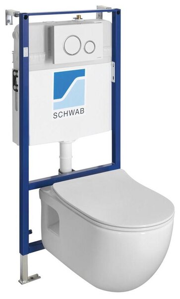 WC souprava, závěsné WC BRILLA bez ráfku, se skrytou nádržkou, bílé provedení