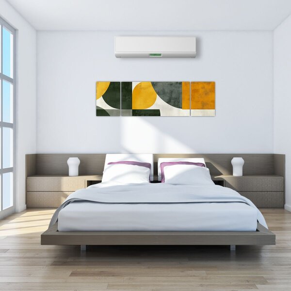 Obraz - Abstrakce v olivové barvě (170x50 cm)